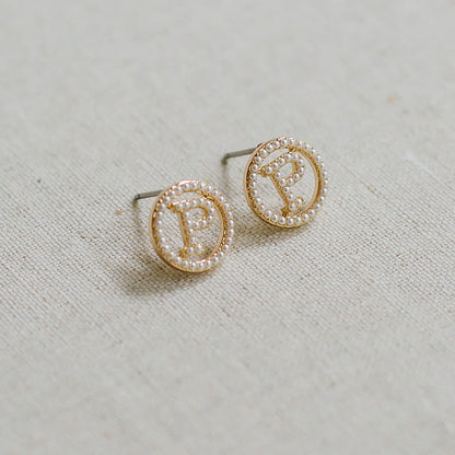 Luna Initial Earrings