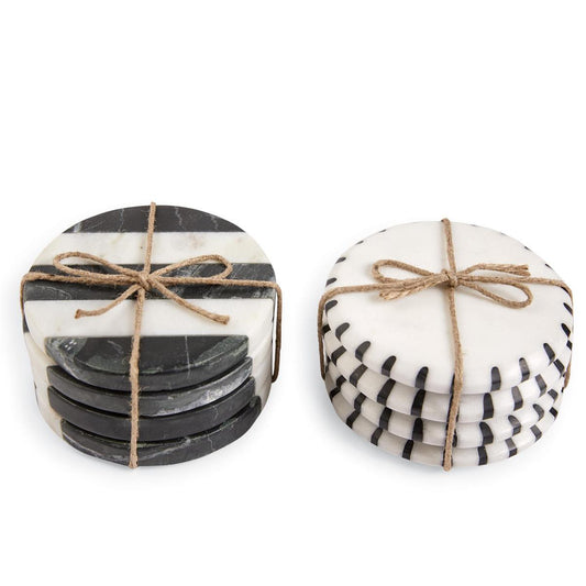 Black & White Marble Coaster Sets