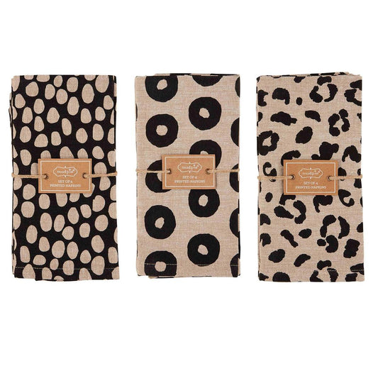 Black Animal Print Napkin Sets