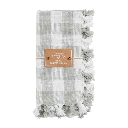 Gray Gingham Napkin Set