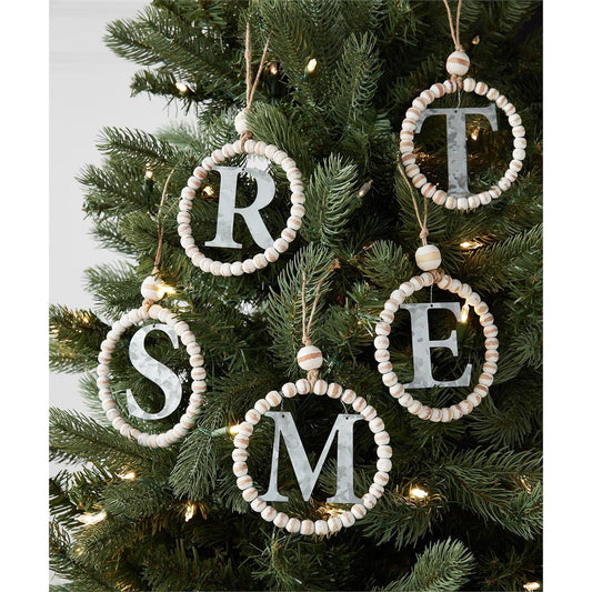 Initial Beaded Ornament