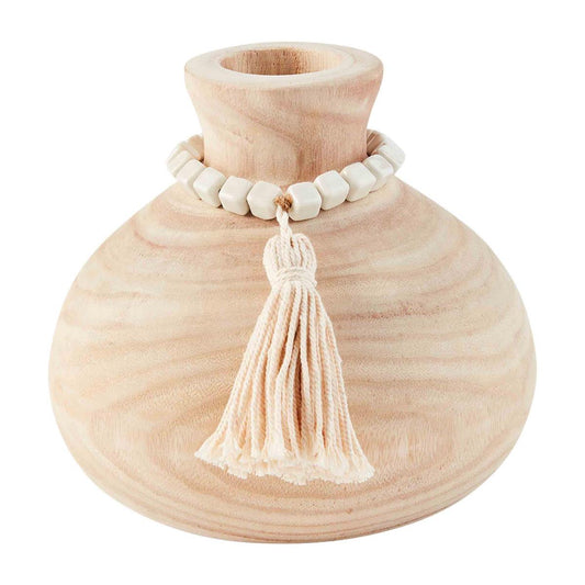 Natural Paulownia Bead Vase