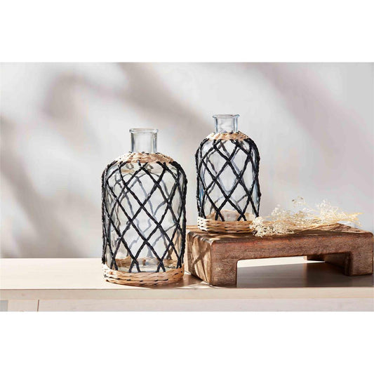 Black Woven Sleeve Vases