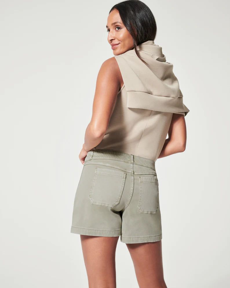 Spanx Twill Shorts 4" | Olive Oil