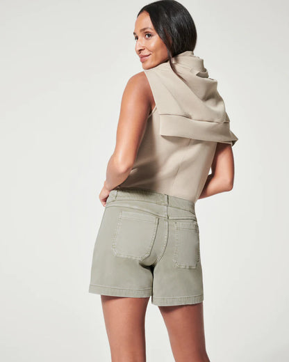 Spanx Twill Shorts 4" | Olive Oil