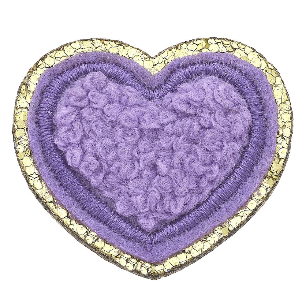 Small Glitter Heart Patch