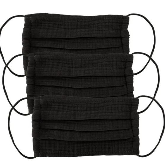 Black Cotton Mask 3pc Set