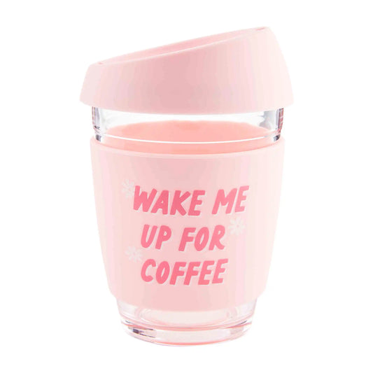 Wake Me For Coffee Glass Travel Mug