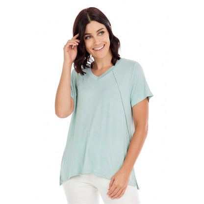 Minah V-Neck Tee | Seafoam