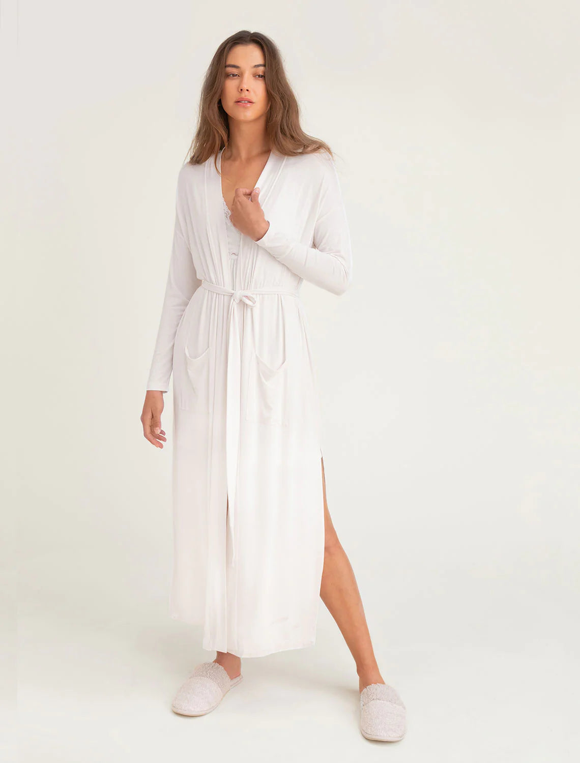 Luxe Milk Jersey Duster Robe | Pearl