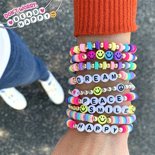 Don't worry Be Happy Stretch Bracelets