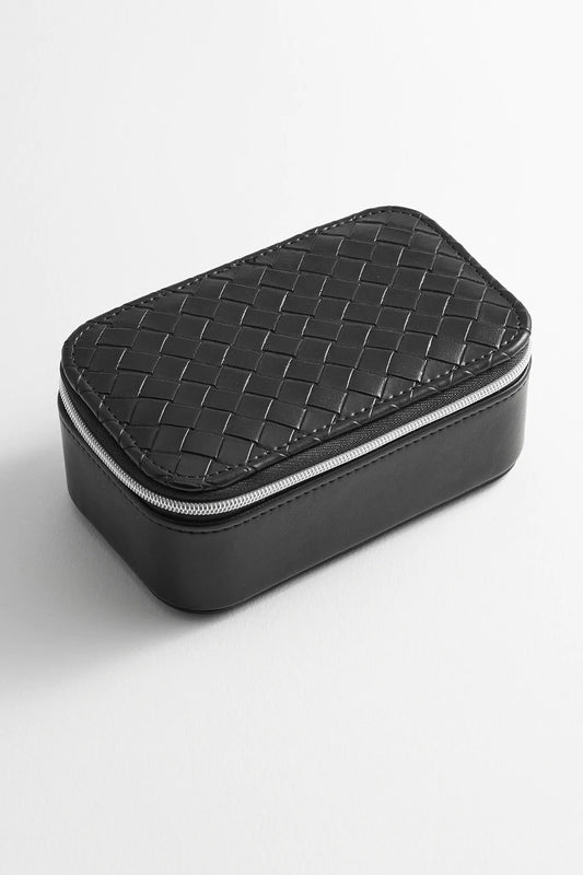 Black Weave Mini Jewelry Box