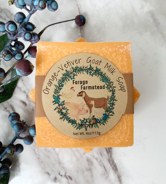 Orange-Vetiver Goat Milk Bar Soap