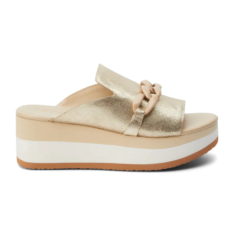 Jada Platform Wedge | Gold Frost