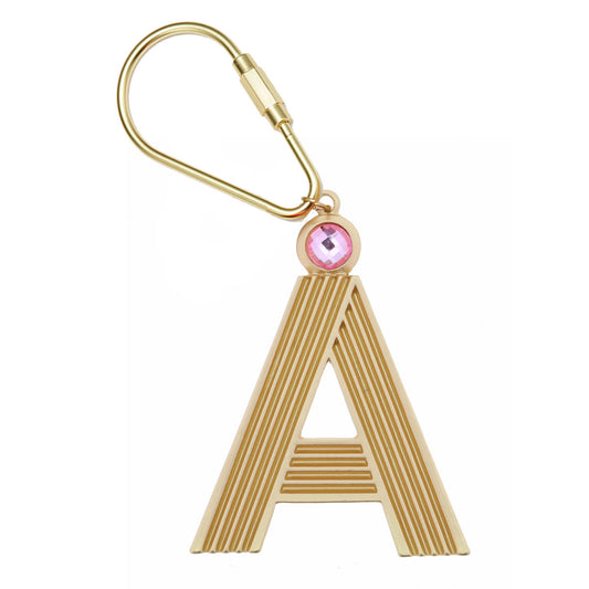 Gold Initial Keychain