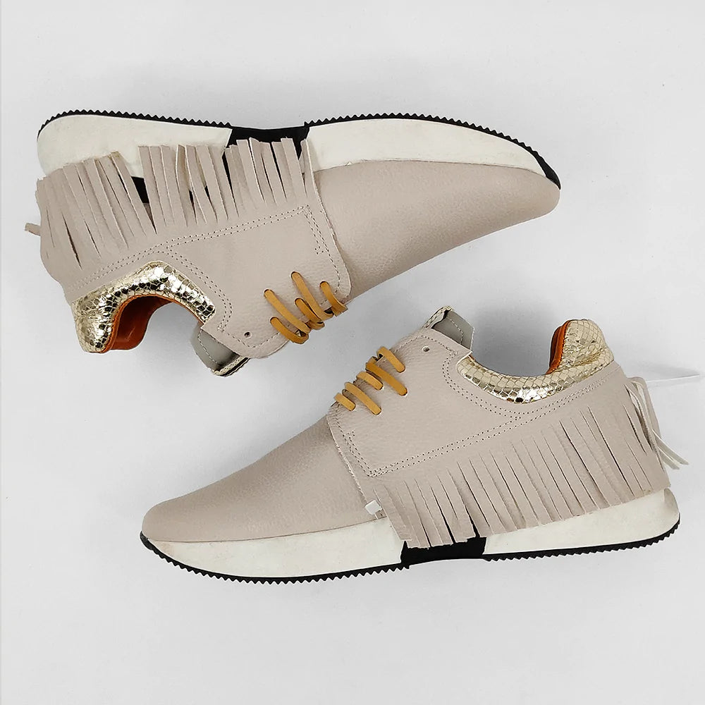 Pepa Fringe Sneaker | Bone