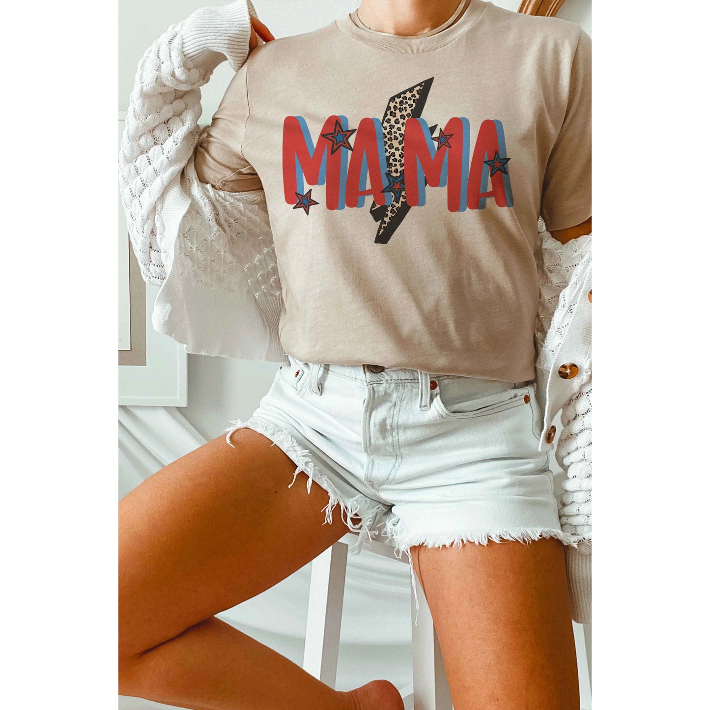 Lightning Leopard Mama Tee