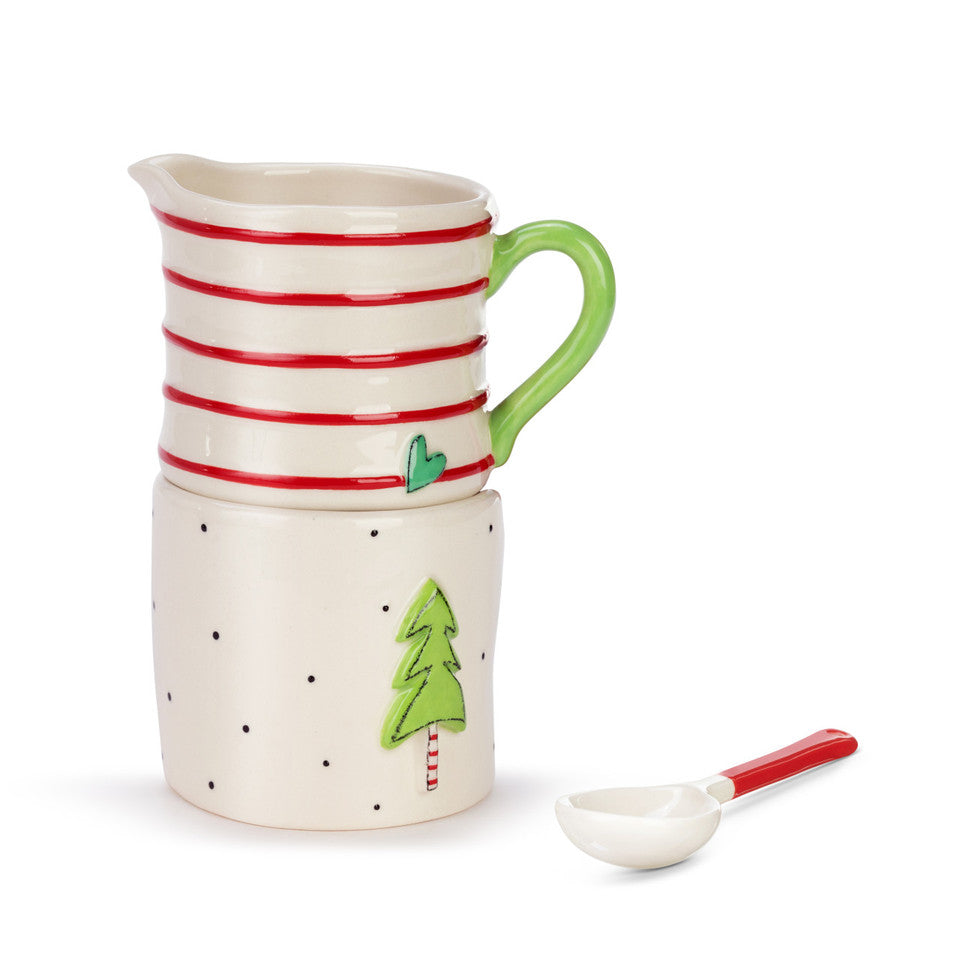 Holiday Cream & Sugar Stacker