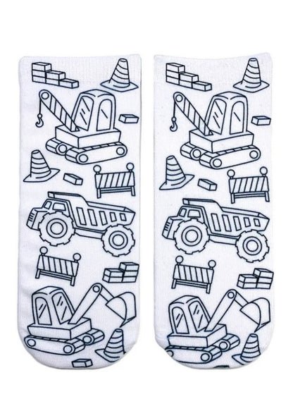 Tractor Zone Coloring Socks