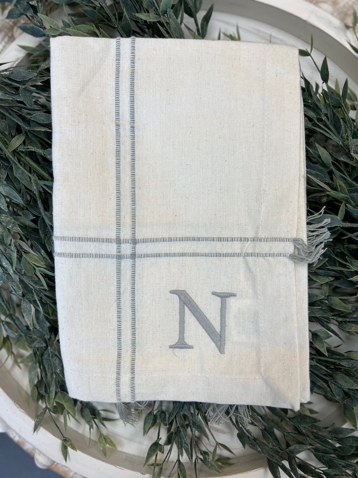 Initial N Napkin set