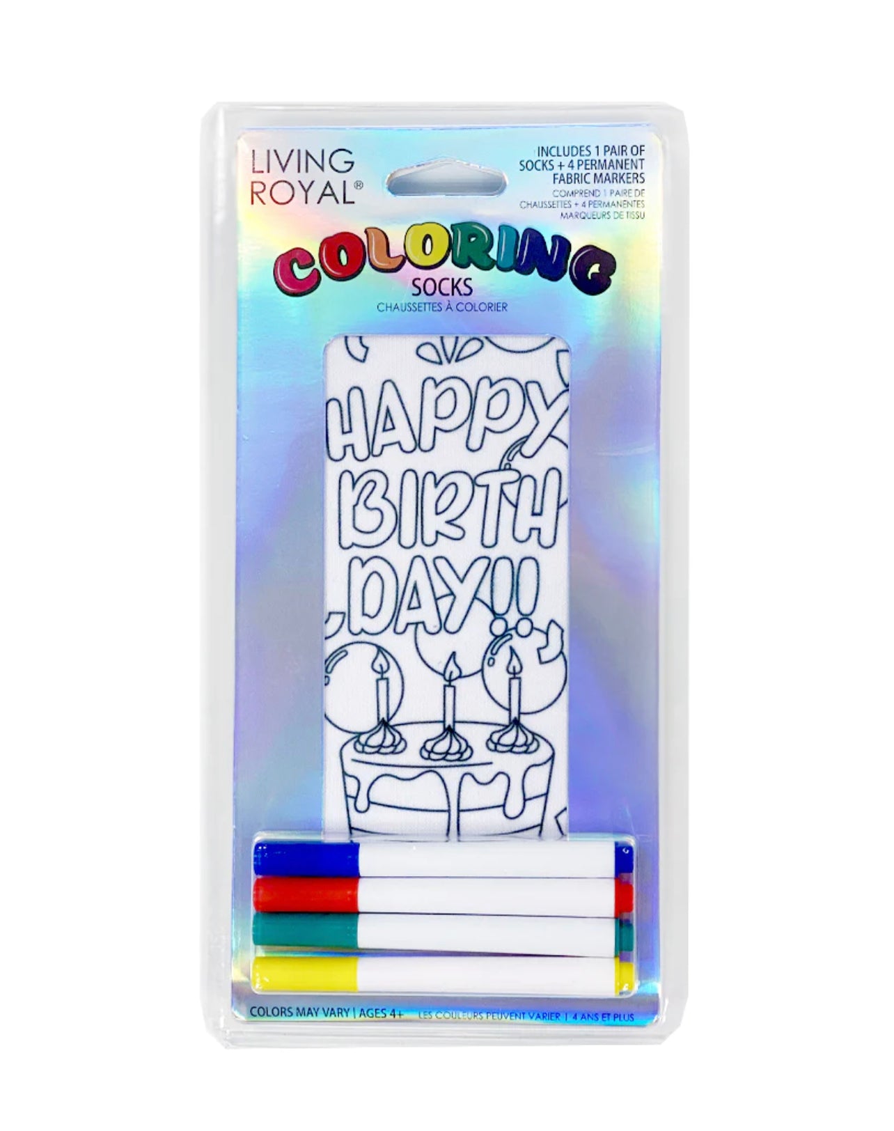 Happy Birthday Coloring Socks