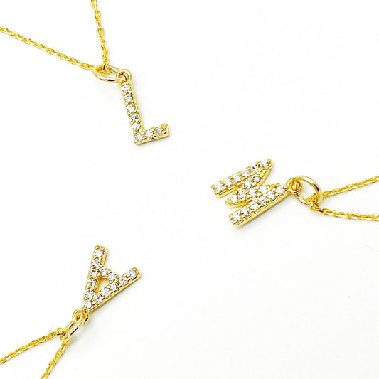 Gold Shimmer Letter Necklace