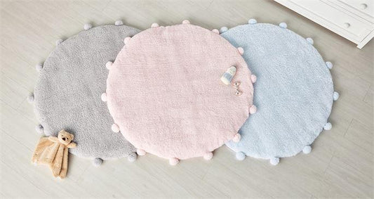 Blue Pom Sherpa Play Mat