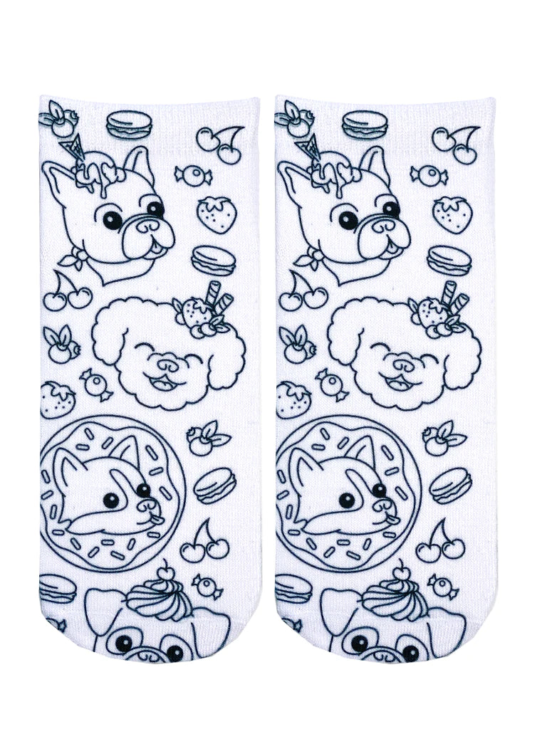 Sweet Dog Coloring Socks