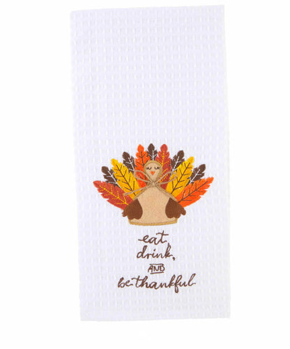 Fall Waffle Embroidered Towel