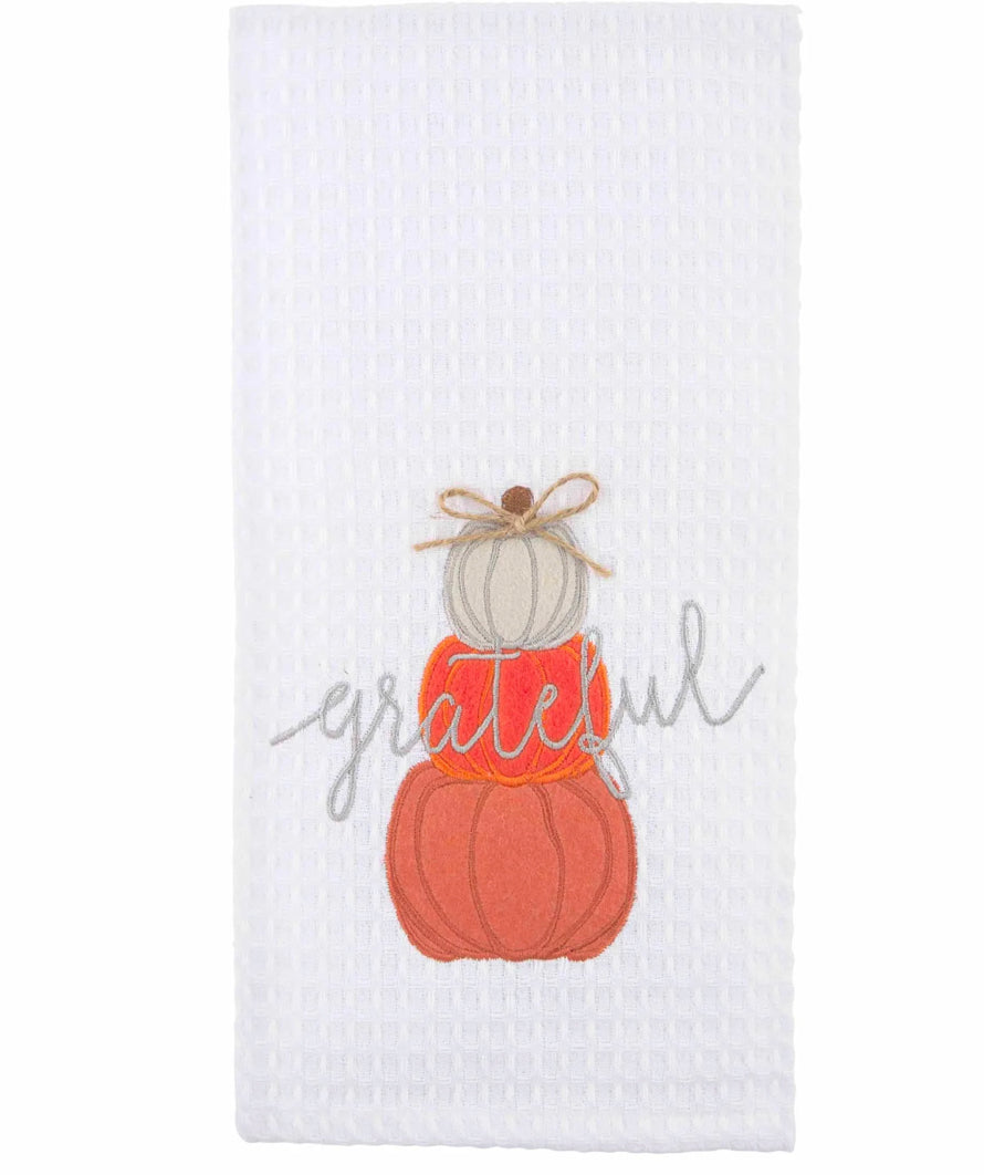 Fall Waffle Embroidered Towel