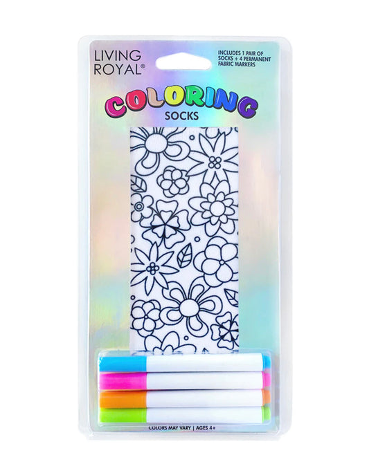 Flower Party Coloring Socks