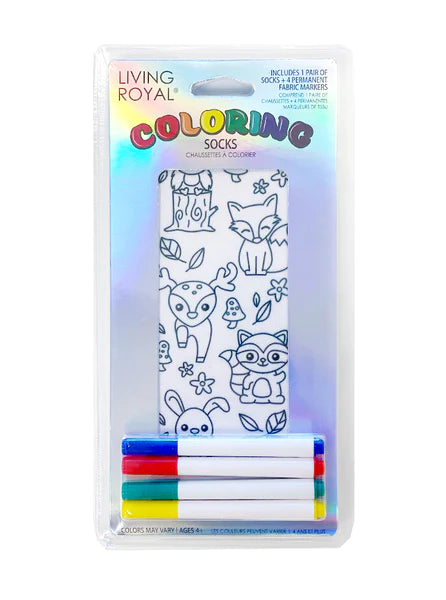 Woodland Animal Coloring Socks