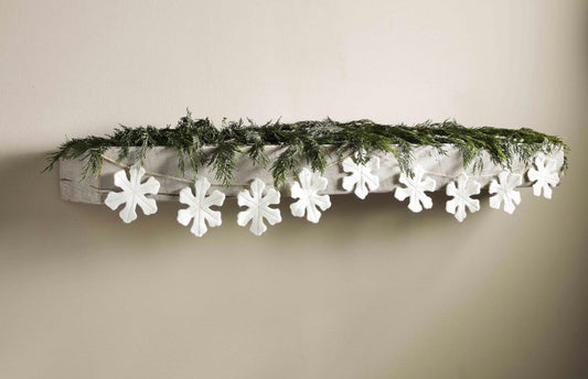 White Gold Snowflake Garland