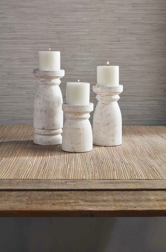 Chunky White Candlesticks