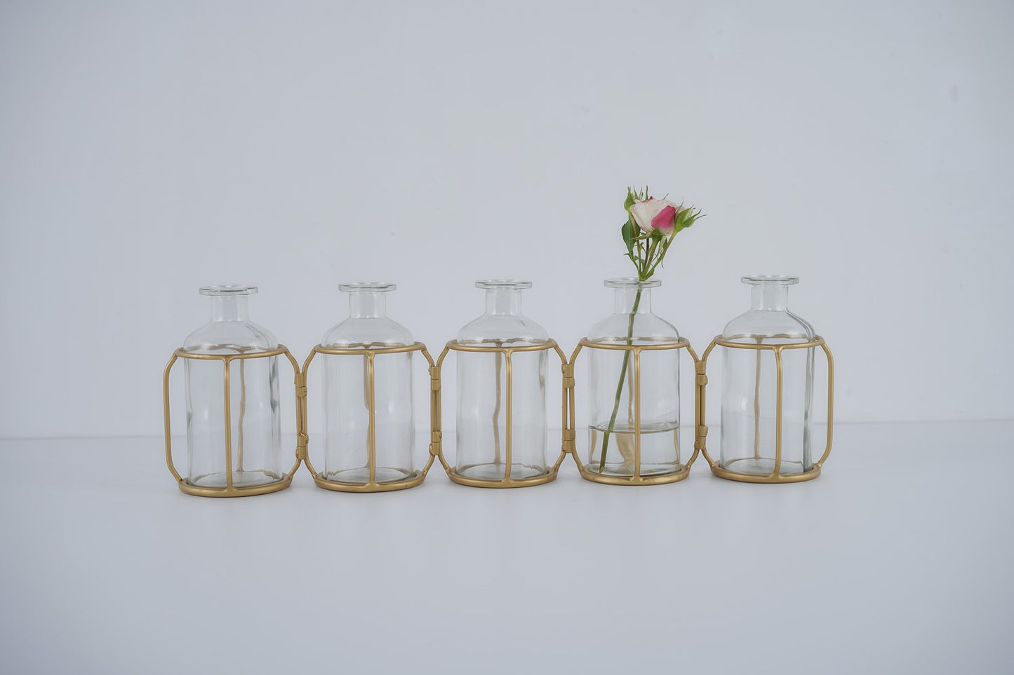 Gold Stand with Multi Glass Jars