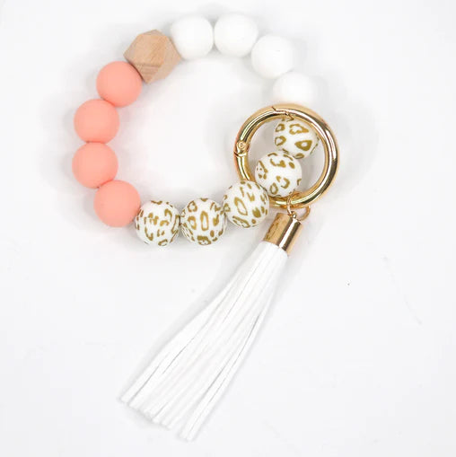 Silicone Beaded Keychain Keyring