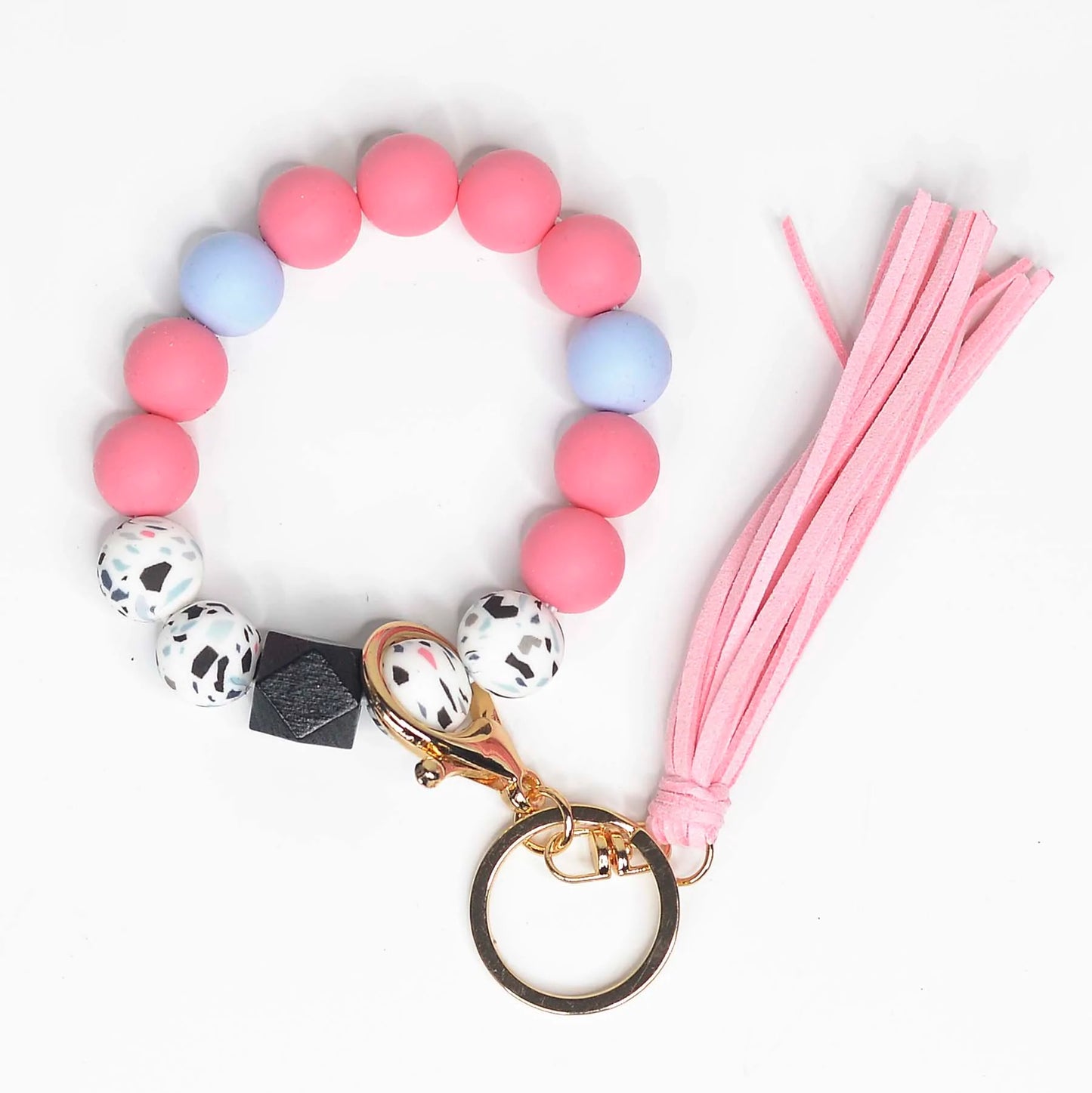 Silicone Beaded Keychain Keyring