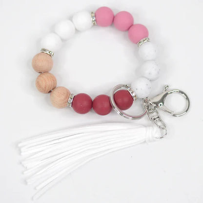 Silicone Beaded Keychain Keyring