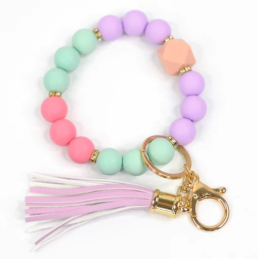 Silicone Beaded Keychain Keyring