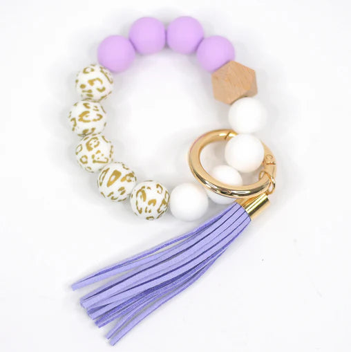 Silicone Beaded Keychain Keyring