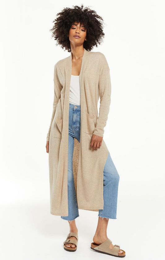 Devlyn Long Cardigan- Oatmeal